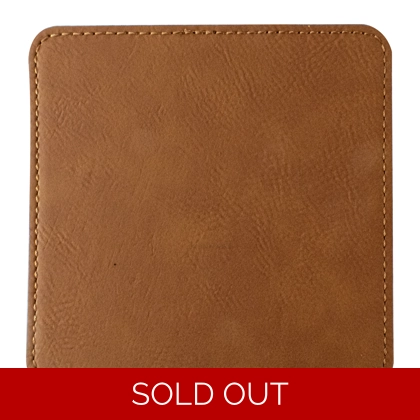Coaster - Laserable Leatherette (Square) - Brown/Black